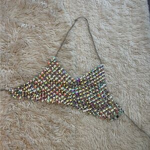 Colorful Sequin Triangle Top
